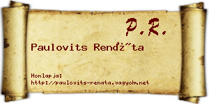 Paulovits Renáta névjegykártya